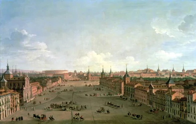 Ein Blick auf die Calle de Alcala, Madrid